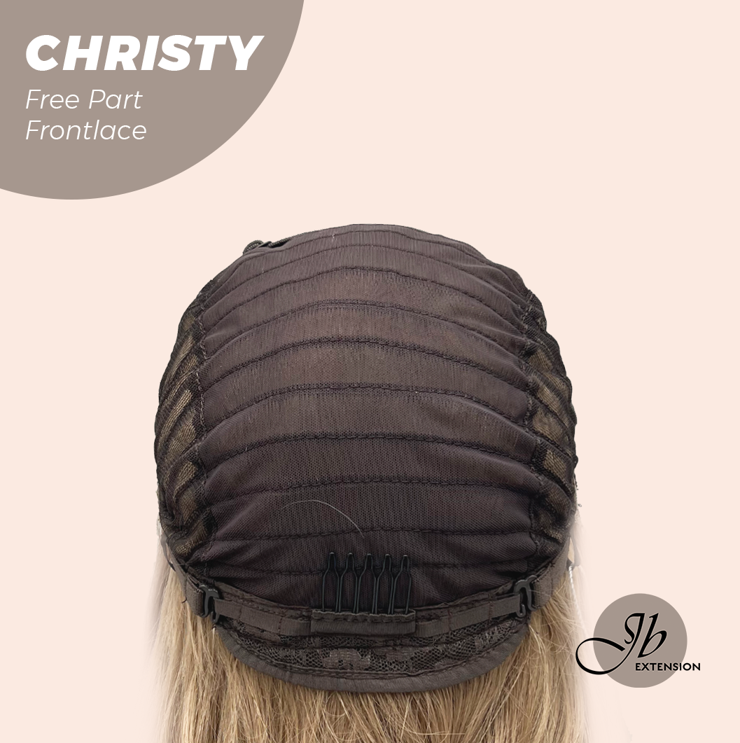 JBEXTENSION 22 Inches Mix Blonde Wave Fiber X, Tangle Less Pre-Cut Free Part Frontlace Glueless Wig CHRISTY【FIBER X】