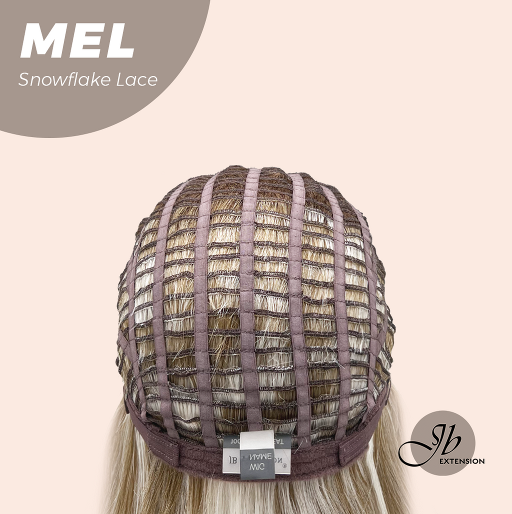 JBEXTENSION 20 Inches Ash Blonde Curly Pre-Cut Snowflake Lace Frontlace Glueless Wig MEL【PERMATEASE】【BENDY EAR TABS】- M/L