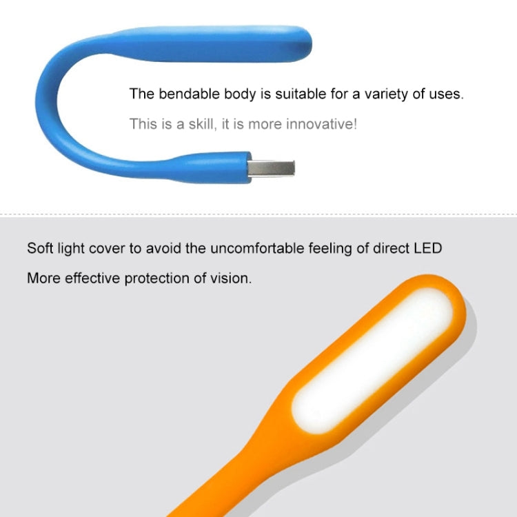 100 PCS Portable Mini USB 6 LED Light, For PC / Laptops / Power Bank, Flexible Arm, Eye-protection Light(Orange)