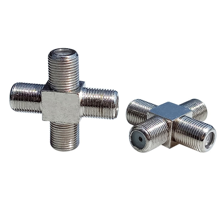 100 PCS 1 F Female to 3 F Female Jack 4 Way F Splitter TV Coax Adapter Connector