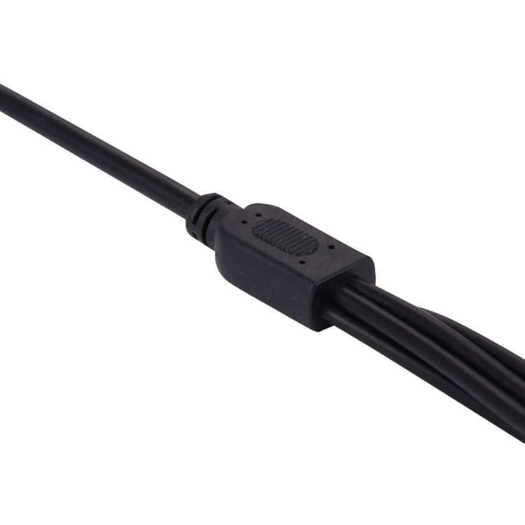 1 Female to 5 Male Plug 5.5 x 2.1mm DC Power Cable(Black)