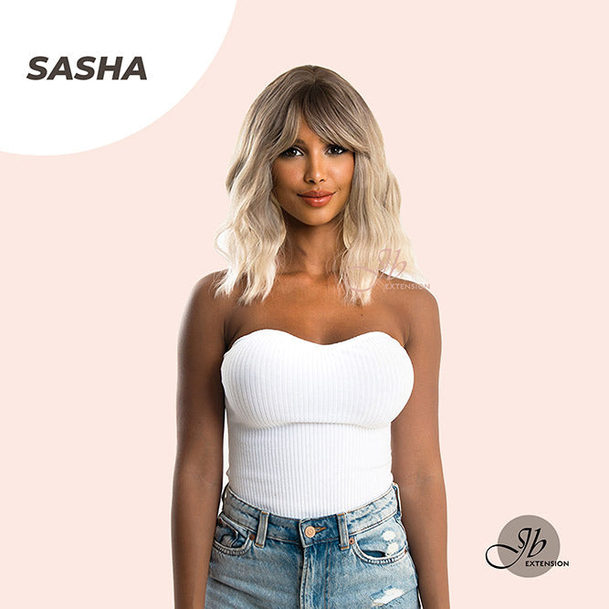 JBEXTENSION 14 Inches Short Hair Mix Blonde Balayage Body Wave Wig SASHA