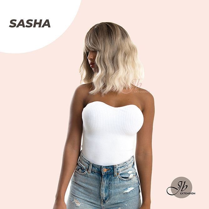 JBEXTENSION 14 Inches Short Hair Mix Blonde Balayage Body Wave Wig SASHA
