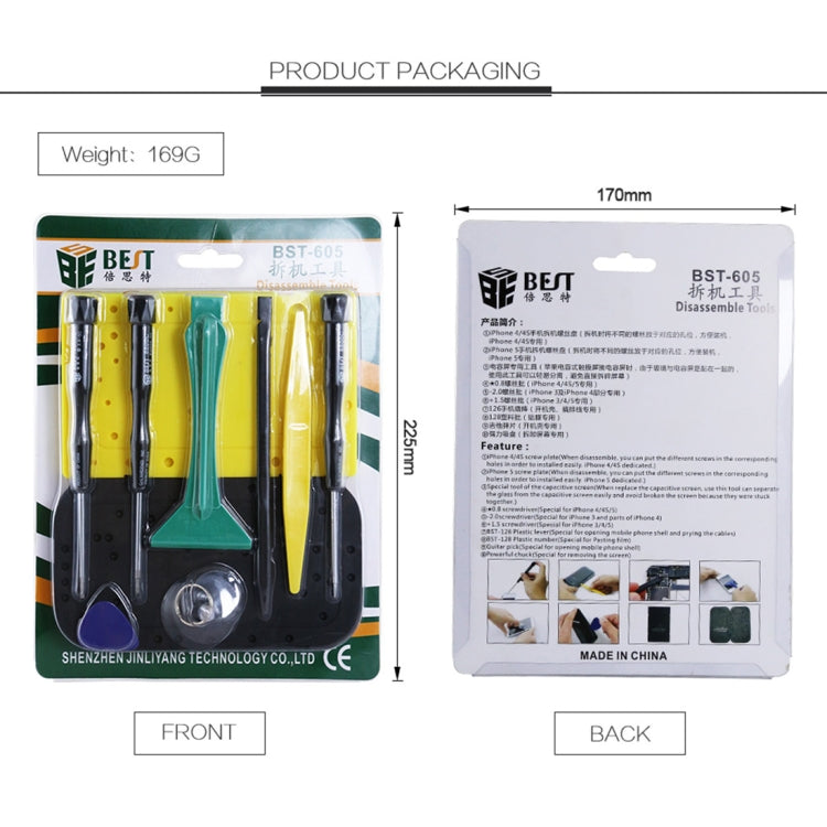 10 in 1 BEST BST-605 Tool Kit Disassemble Opening Tools For iPhone 3 / 4 / 4S / 5