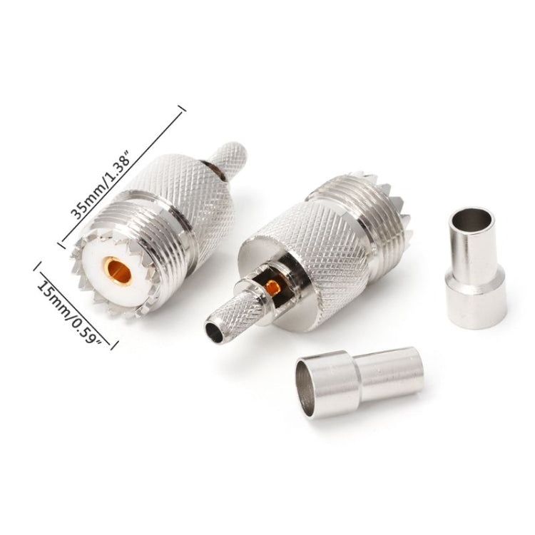 10 Sets UHF Female Jack Crimped RF Connector Coaxial Adapter for 5mm RG58 RG142 / 3D-FB Cable