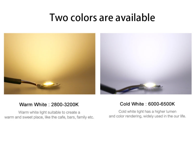 10 PCS COB LED Light Chip AC 220V LED Bulb Light Intelligent IC Driver Bulb Light DIY Spotlight Downlight Chip Outdoor Flood Light(7W（warm white）)