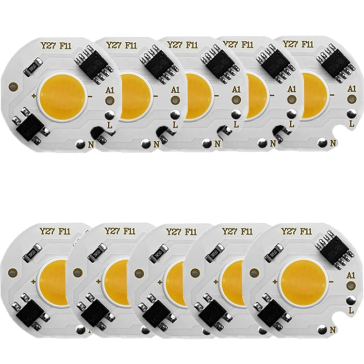 10 pcs COB LED Light Chip AC 220V LED Bulb Light Intelligent IC Driver Bulb Light DIY Spotlight Downlight Chip Outdoor Flood Light(10W(cold white))
