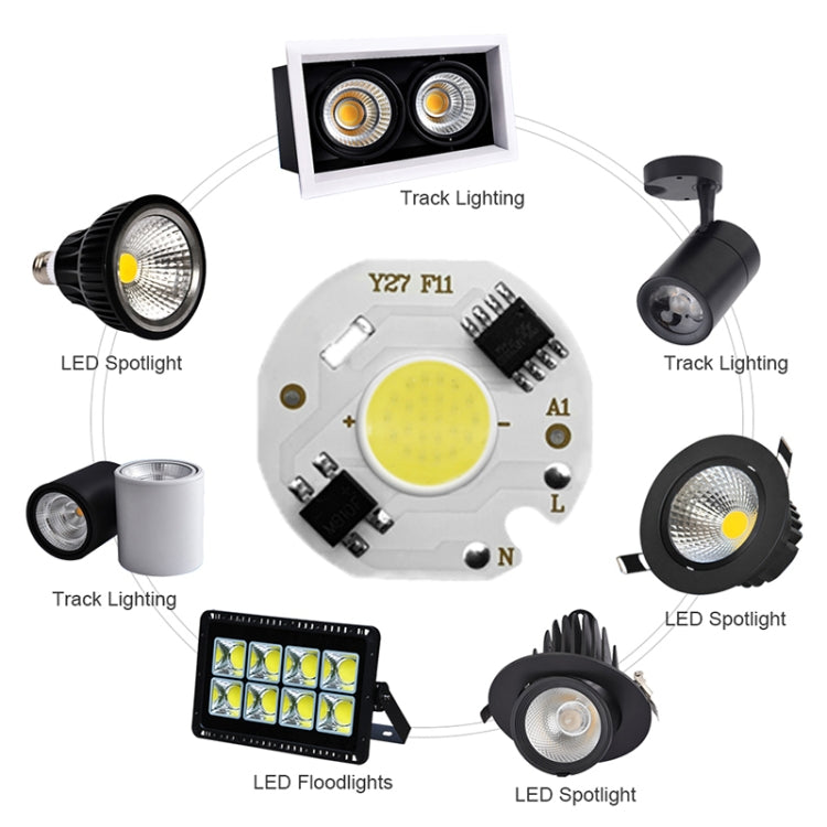 10 pcs COB LED Light Chip AC 220V LED Bulb Light Intelligent IC Driver Bulb Light DIY Spotlight Downlight Chip Outdoor Flood Light(10W(warm white))