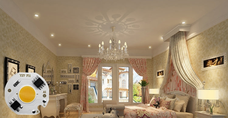 10 pcs COB LED Light Chip AC 220V LED Bulb Light Intelligent IC Driver Bulb Light DIY Spotlight Downlight Chip Outdoor Flood Light(7W(warm white))