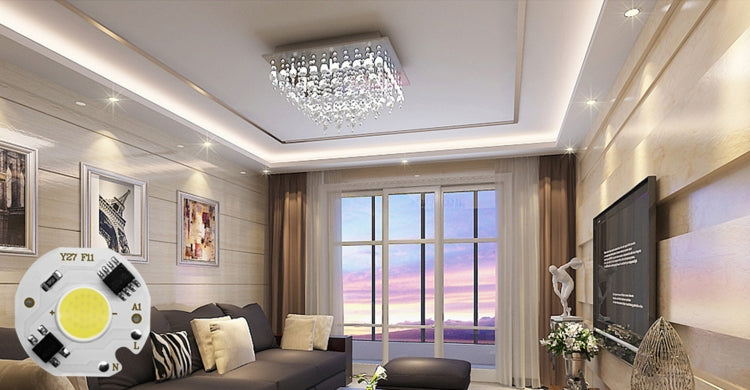 10 pcs COB LED Light Chip AC 220V LED Bulb Light Intelligent IC Driver Bulb Light DIY Spotlight Downlight Chip Outdoor Flood Light(7W(warm white))