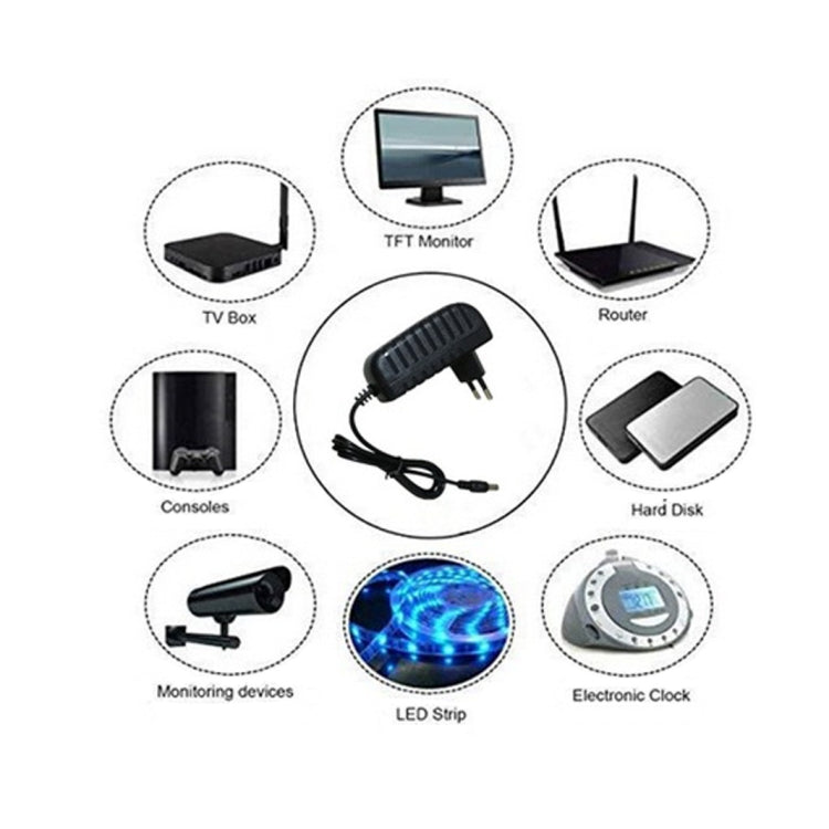 100-240V AC to DC Power Charger Adapter 5V 9V 12V 24V 1A 5.5mmx2.5mm (5V 1A US Plug)