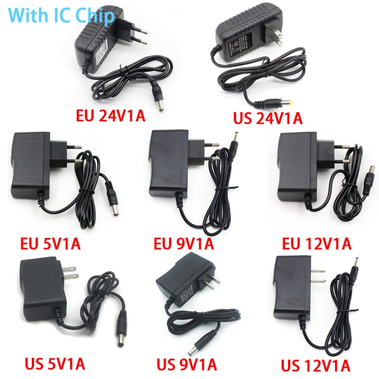 100-240V AC to DC IC Power Charger Adapter 5V 9V 12V 24V 1A, Plug Type:IC EU 9V1A