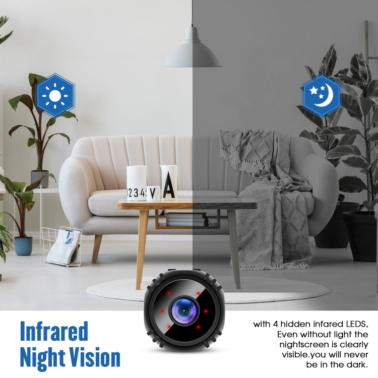 W8 Mini Camera HD 1080P Night Vision Battery Video Surveillance Wifi Smart Home Camera(White)