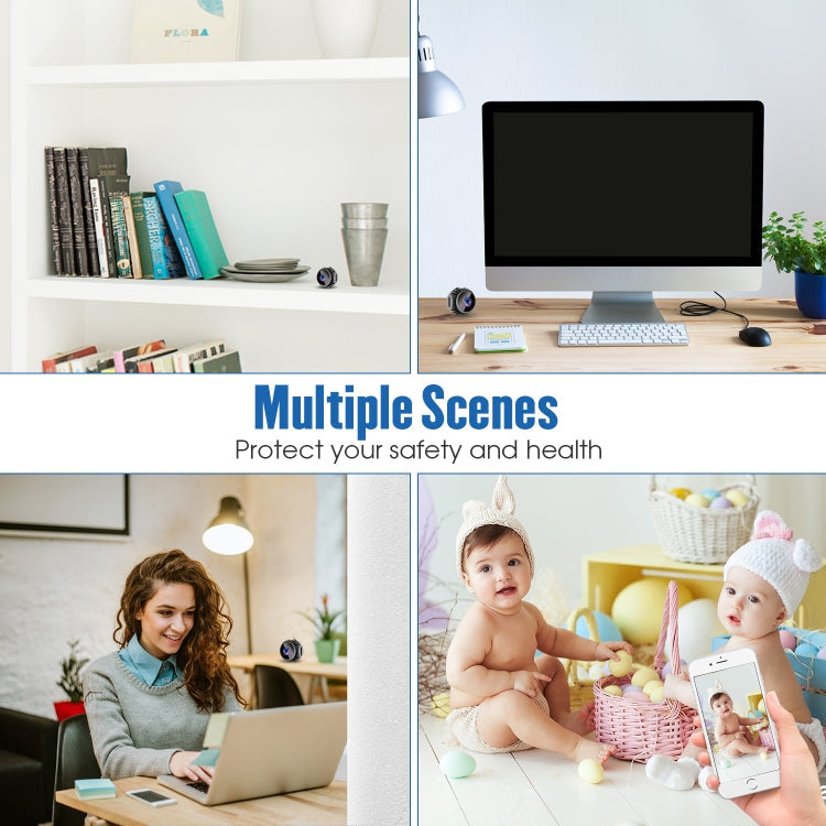 W8 Mini Camera HD 1080P Night Vision Battery Video Surveillance Wifi Smart Home Camera(White)