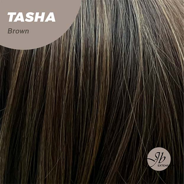 JBEXTENSION 24 Inches Wolf Cut Brown Women Wig With Bangs TASHA BROWN