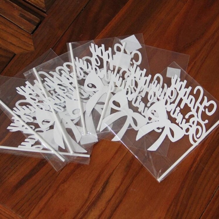 10 PCS Carving Cake Dessert Insert Party Decoration(Rose Red)