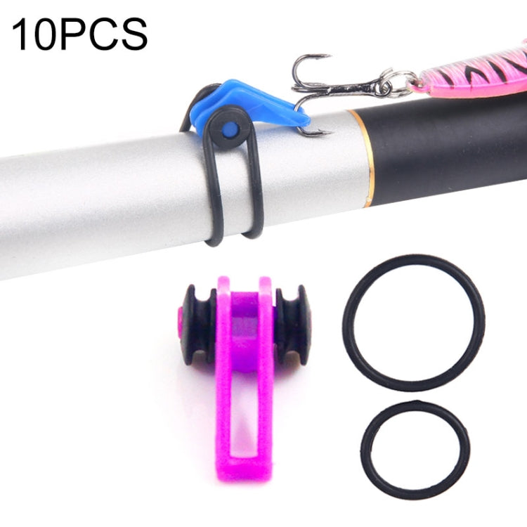 10 PCS/Bag Plastic Fishing Hook Keeper for Fishing Rod Pole Fishing Lures Bait  Safety Holder Fishing Tackle(Purple)