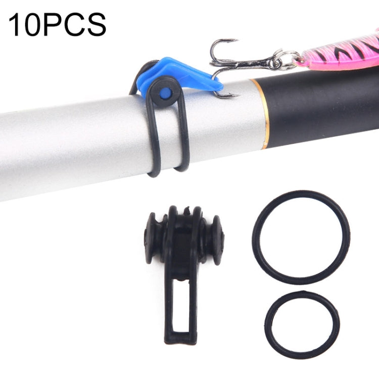 10 PCS/Bag Plastic Fishing Hook Keeper for Fishing Rod Pole Fishing Lures Bait  Safety Holder Fishing Tackle(Black)