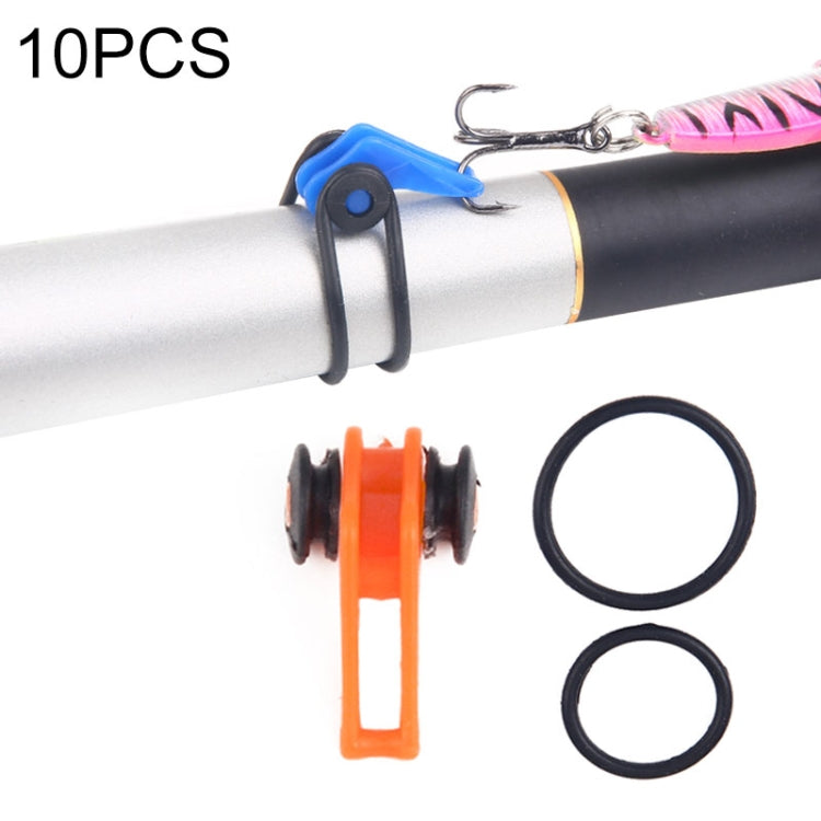 10 PCS/Bag Plastic Fishing Hook Keeper for Fishing Rod Pole Fishing Lures Bait  Safety Holder Fishing Tackle(Orange)