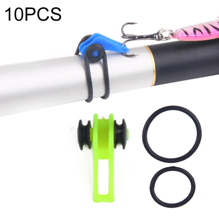 10 PCS/Bag Plastic Fishing Hook Keeper for Fishing Rod Pole Fishing Lures Bait  Safety Holder Fishing Tackle(Green)