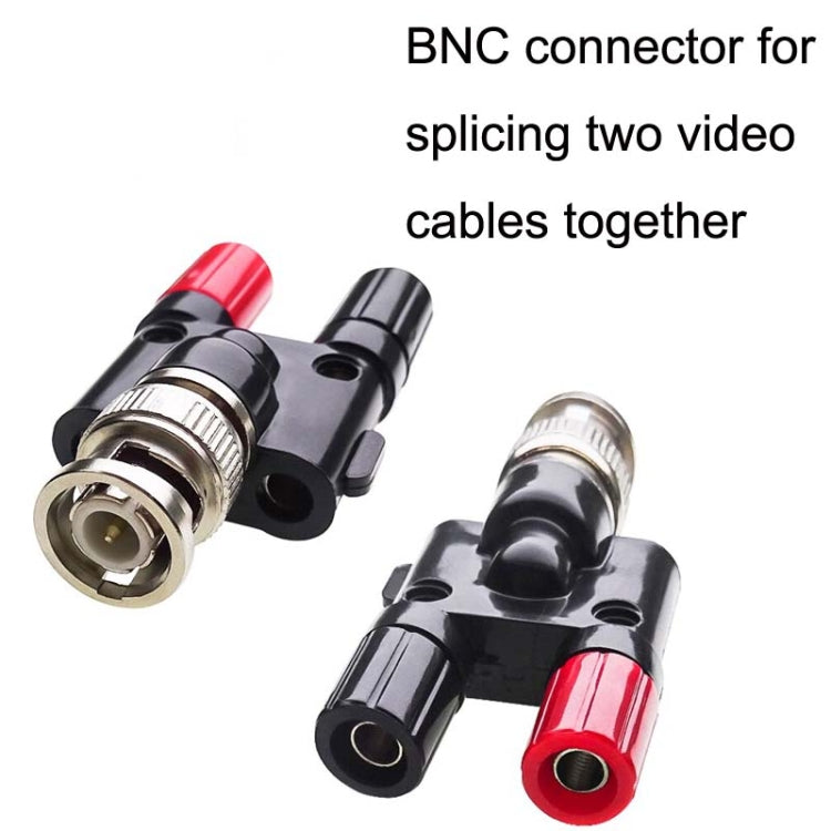 5pcs BNC Male Plug To Two Banana Jack Female Connector RF Adapter(Black)