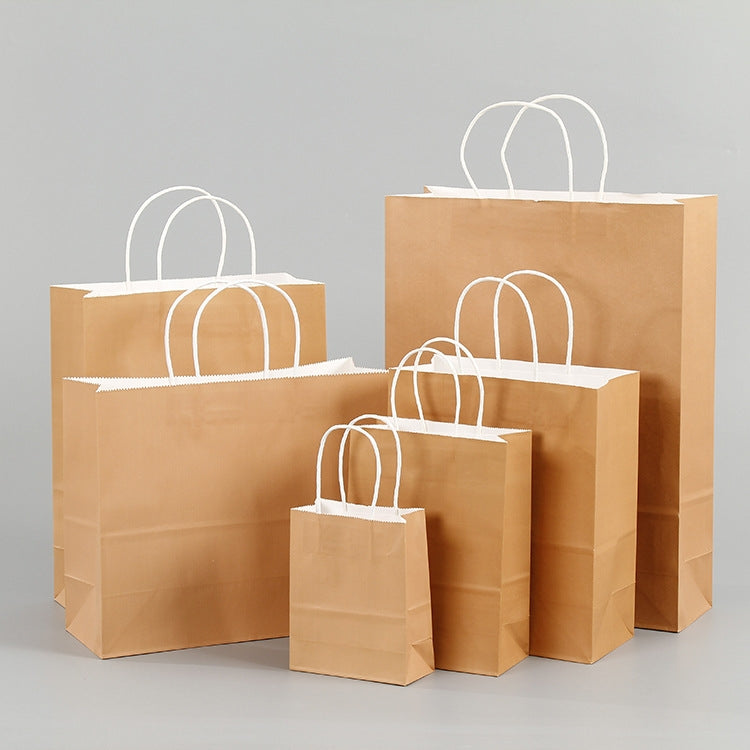 10 PCS Elegant Kraft Paper Bag With Handles for Wedding/Birthday Party/Jewelry/Clothes, Size:12x15x6cm(Purple)