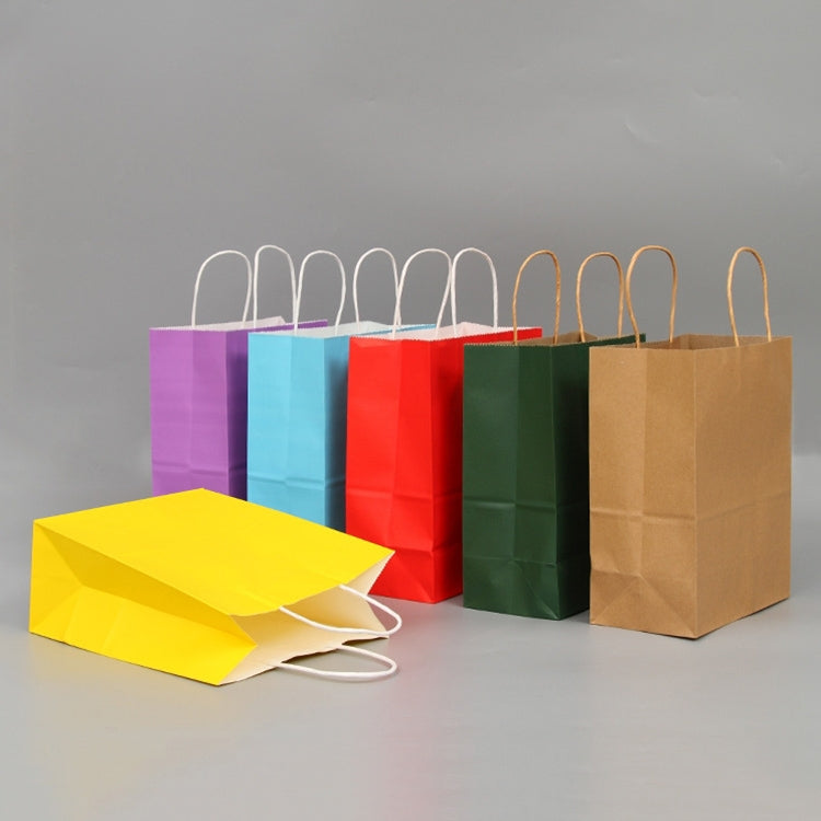 10 PCS Elegant Kraft Paper Bag With Handles for Wedding/Birthday Party/Jewelry/Clothes, Size:32x25x11cm (White)