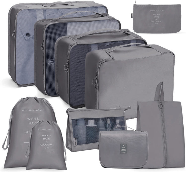 10 In 1 Travel Storage Bag Set Folding Storage Bag(Gray)
