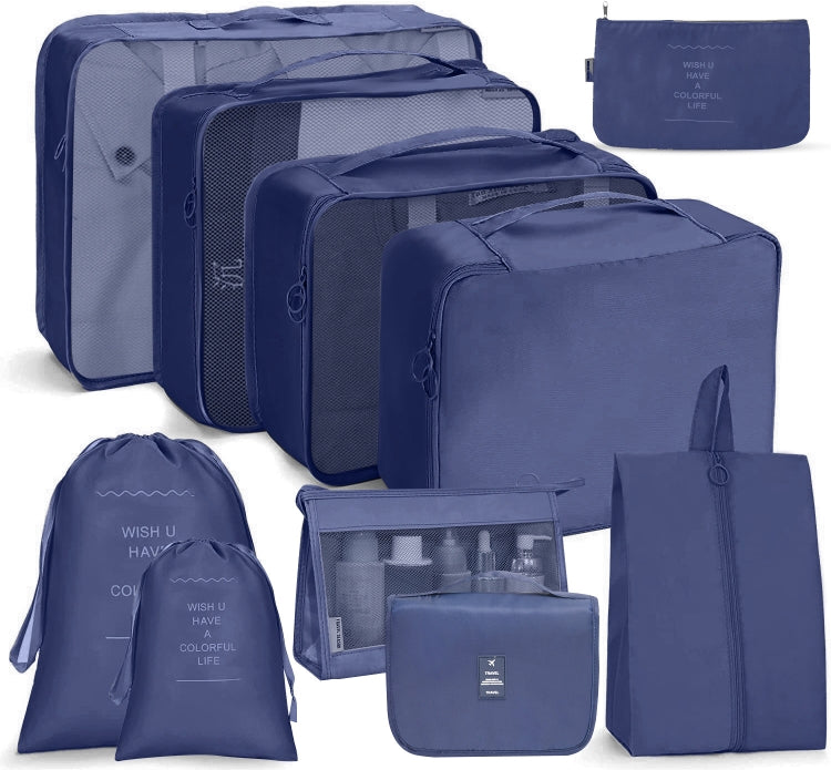 10 In 1 Travel Storage Bag Set Folding Storage Bag(Navy Blue)