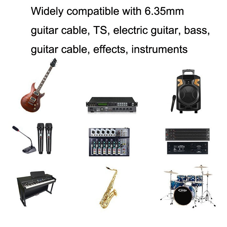 0.5m 1 Straight Head +1 Elbow Head 6.35mm Guitar Cable Oxygen-Free Copper Core TS Large Two-core Cable