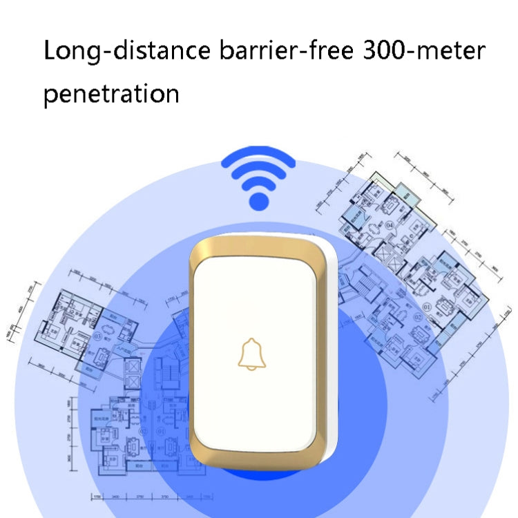 CACAZI A20 Smart Home Wireless Doorbell Digital Music Remote Control Doorbell, Style:UK Plug(Black)