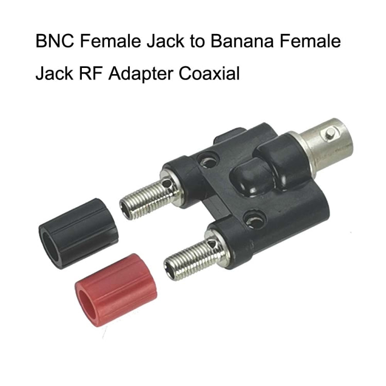 5pcs BNC Female Jack To Dual Banana Female Jack RF Adapter Coaxial Connector(Black)