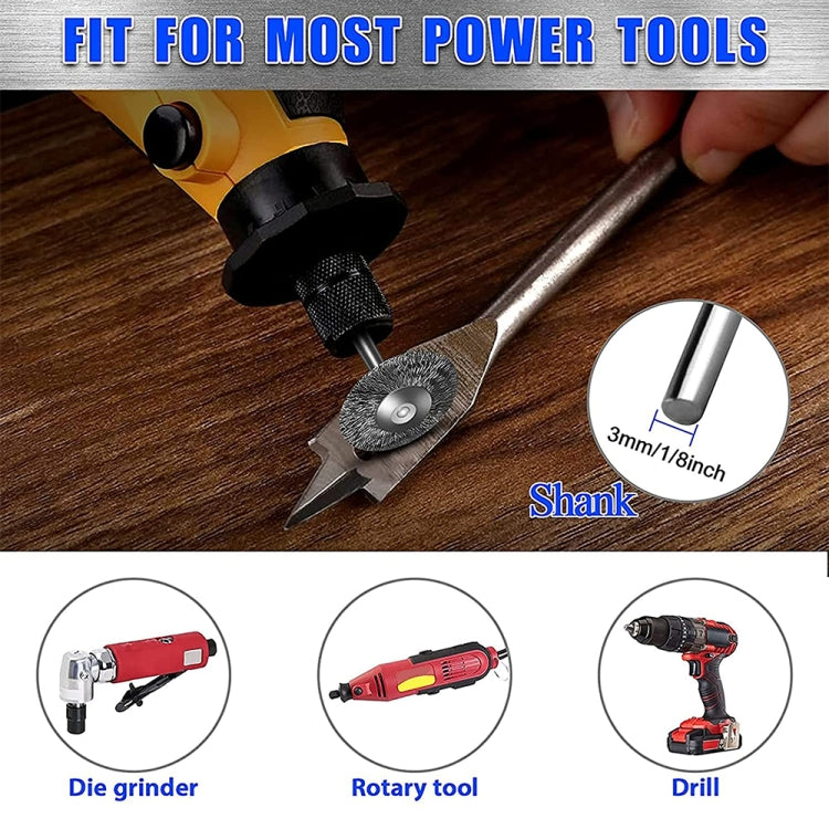 10 PCS Wire Brush Metal Descaling Polishing Brush To Remove Oxide Layer Flat Polishing Brush, Style:Bowl Shape3×25MM