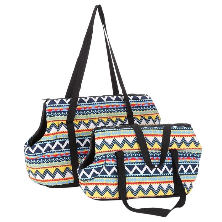 Retro Pet Carrying Bag Comfortable & Breathable Backpack For Cats And Dogs, Size:L 55x26x27cm(Love Velveted)