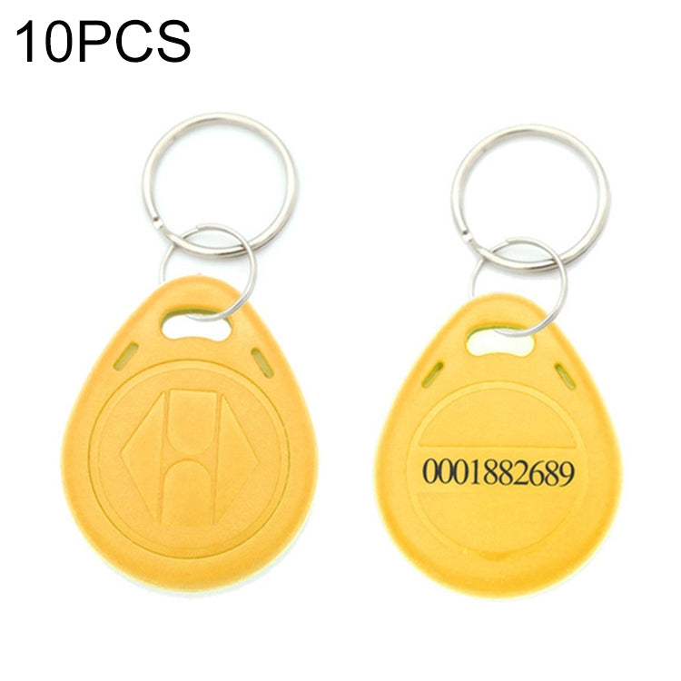 10 PCS 125KHz TK/EM4100 Proximity ID Card Chip Keychain Key Ring(Orange)
