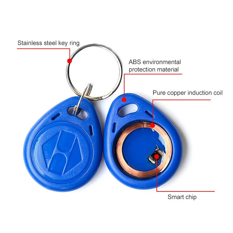 10 PCS 125KHz TK/EM4100 Proximity ID Card Chip Keychain Key Ring(Orange)