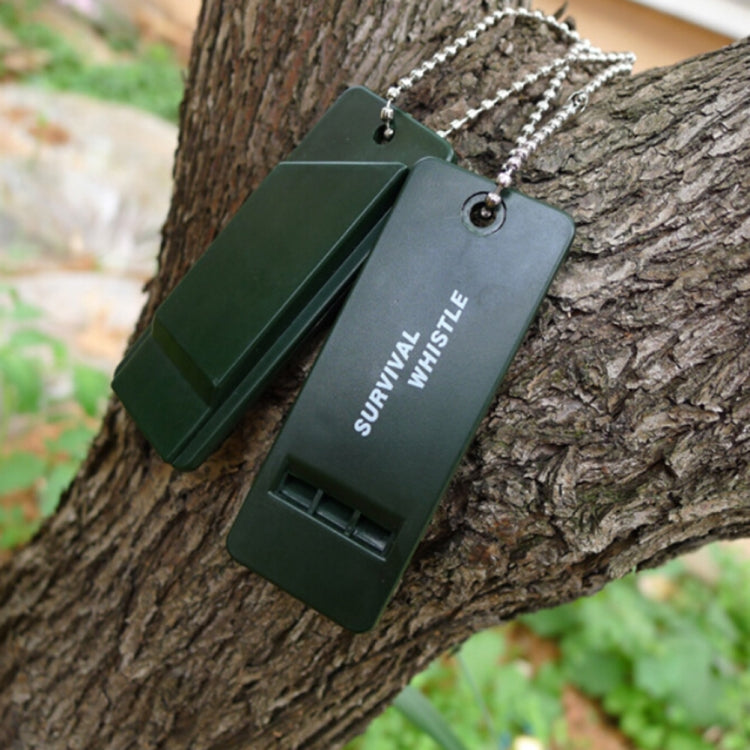 10 PCS Outdoor Portable Multi-audio Survival Whistle(Army Green)