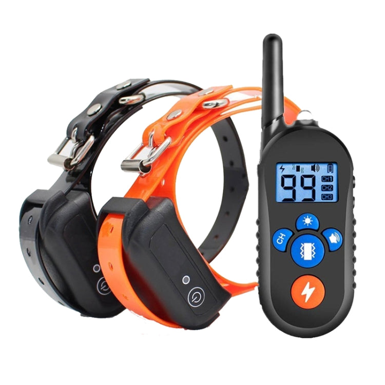 800m Remote Control Electric Shock Bark Stopper Vibration Warning Pet Supplies Electronic Waterproof Collar Dog Training Device, Style:556-2(US Plug)