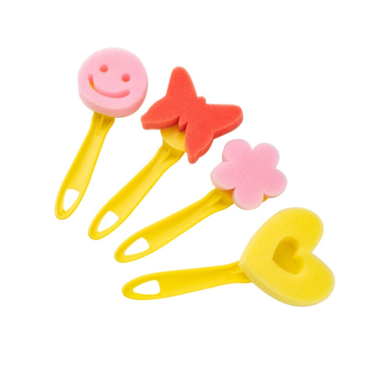 1 Sets Sponge Painting Brush Children Art Painting Seal Tool, Random Style Delivery(4 Yellow Handles)