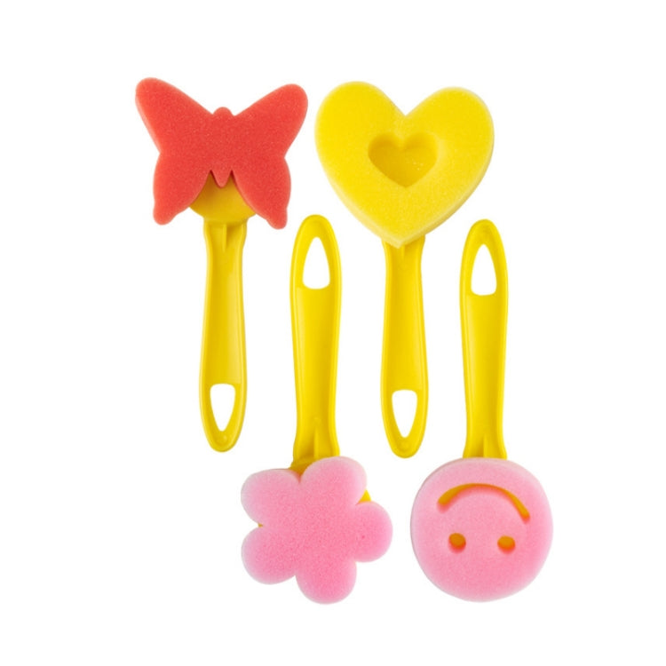 1 Sets Sponge Painting Brush Children Art Painting Seal Tool, Random Style Delivery(4 Yellow Handles)