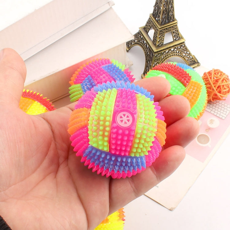 10 PCS Luminous Volleyball Bouncy Ball Massage Ball Whistle Thorn Ball, Random Color Delivery, Diameter: 6.5cm