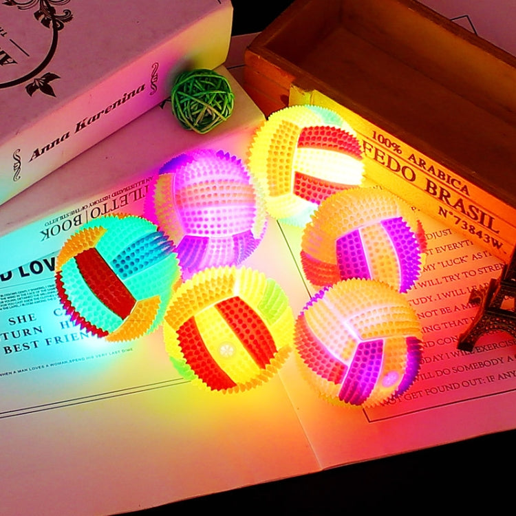 10 PCS Luminous Volleyball Bouncy Ball Massage Ball Whistle Thorn Ball, Random Color Delivery, Diameter: 6.5cm