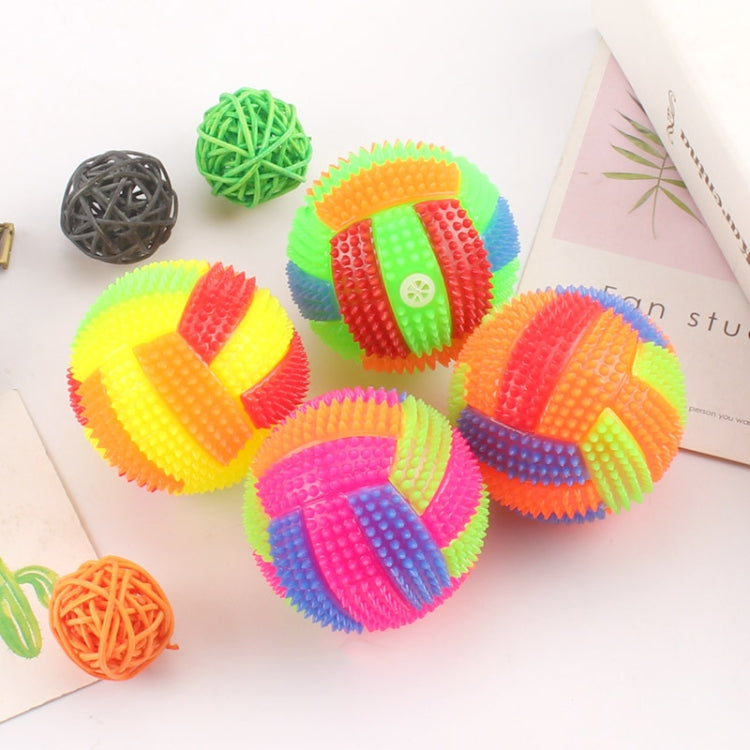 10 PCS Luminous Volleyball Bouncy Ball Massage Ball Whistle Thorn Ball, Random Color Delivery, Diameter: 7.5cm