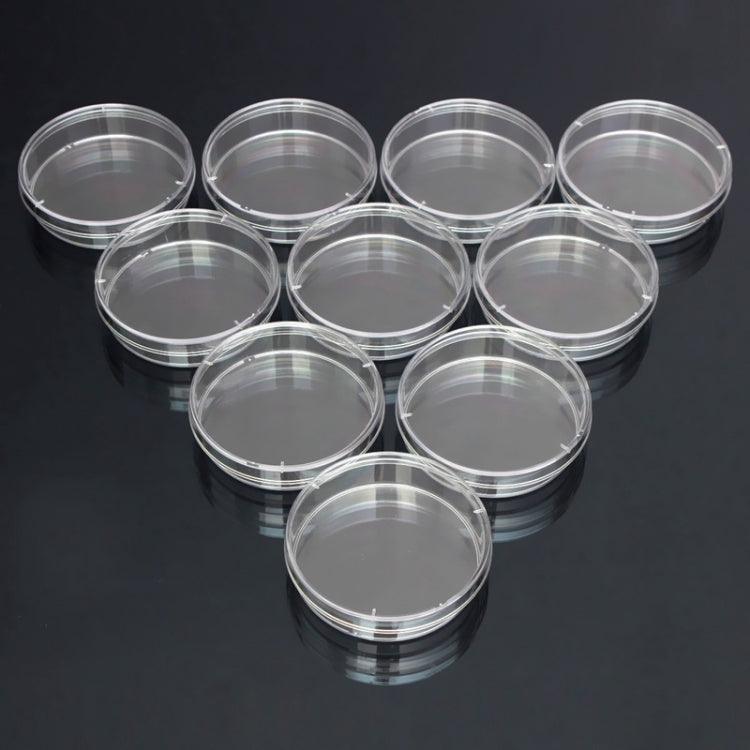 10 PCS Polystyrene Sterile Petri Dishes Bacteria Dish Laboratory Biological Scientific Lab Supplies, Size:60mm