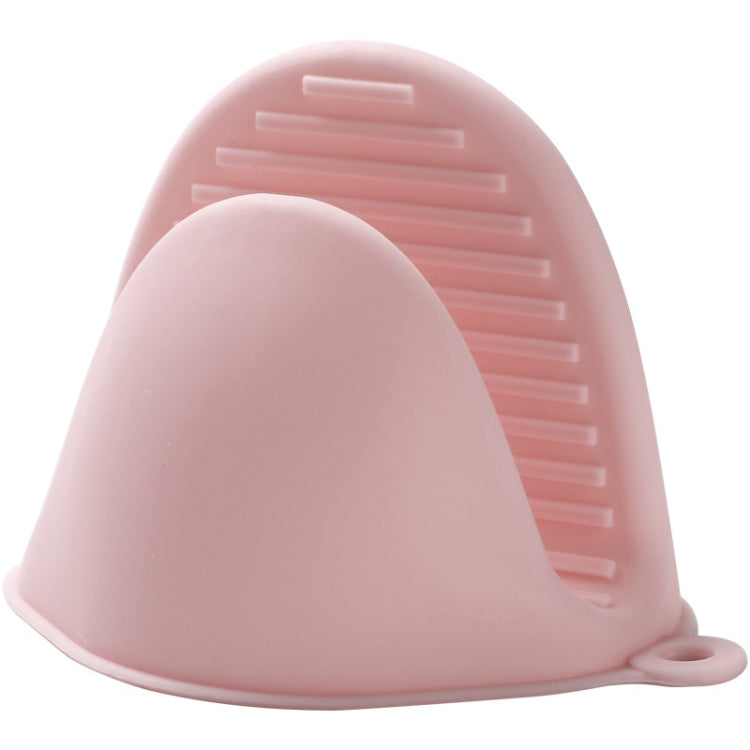 1 Pair Thick Silicone Anti-Scald Gloves Kitchen Heat Insulation Take Plate Tongs Baking Oven Insulation Cover(Pink)