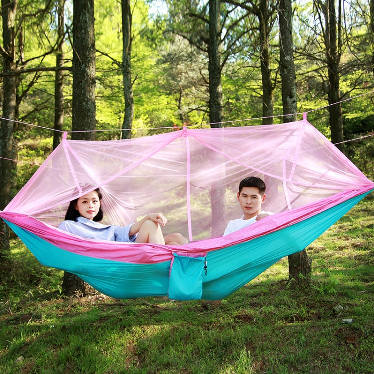 1-2 Person Outdoor Mosquito Net Parachute Hammock Camping Hanging Sleeping Bed Swing Portable  Double  Chair, 260 x 140cm