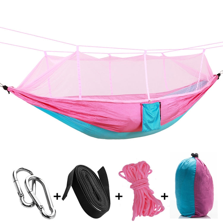 1-2 Person Outdoor Mosquito Net Parachute Hammock Camping Hanging Sleeping Bed Swing Portable  Double  Chair, 260 x 140cm