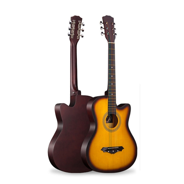 Folk Acoustic Guitar Beginner Training And Teaching Stringed Instruments, Colour: 41 Inch (Sunset Yellow)