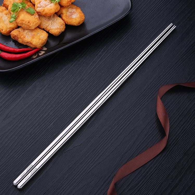 1 Pair Extended Chopsticks Stainless Steel Non-Slip Anti-Scalding Long Chopsticks Noodle Chopsticks Hot Pot Chopsticks