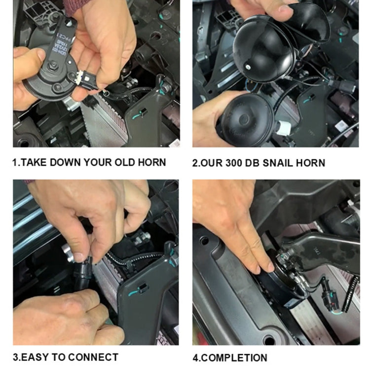 1 Pair 110BD 12V Motorcycle Electric Car Loud Single Sound Snail Speaker